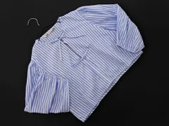 ZARA ザラ ストライプ クロップド ブラウス シャツ sizeM/白ｘ水色 ■◇ レディース