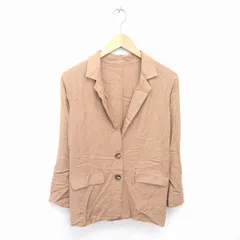 アズノウアズ ピンキー AS KNOW AS PINKY テーラード ジャケット 薄手 麻 リネン混 無地 シンプル 長袖 M ベージュ 茶 /TT31のサムネイル