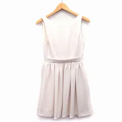 フレイアイディー FRAY I.D ワンピース フレア 膝丈 無地 シンプル ノースリーブ 丸首 ギャザー 0 ライトベージュ /HT6