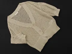 earth music&ecology アースミュージック＆エコロジー 透かし編み カーディガン sizeF/ベージュ ■◇ レディース