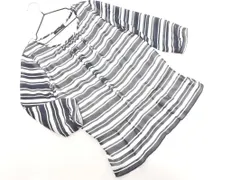 COMME CA ISM コムサイズム シフォン ボーダー ブラウス シャツ sizeS/白ｘ紺 ■◇ レディース