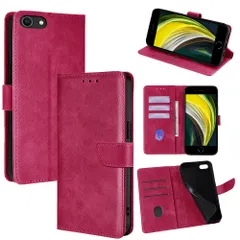 iPhone7/iPhone8/iPhoneSE2/iPhoneSE3 手帳型スマホケース おしゃれ｜マグネット式｜カード収納・現金OK｜多機種対応 【ホットピンク PDK】