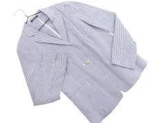Aquascutum アクアスキュータム ストライプ テーラード ジャケット 紺 ■◇ レディース