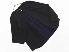 green label relaxing グリーンレーベルリラクシング ユナイテッドアローズ シフォン 切替 ブラウス シャツ 濃紺 ■◇ レディース