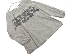 studio CLIP スタジオクリップ 刺繍 チェック ブラウス シャツ sizeL/黒ｘ白 ■◇ レディース