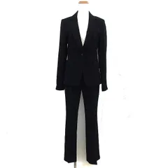 エムプルミエ M-Premier スーツ 3点セット テーラード ジャケット スラックス ストレート ローライズ タイトスカート ひざ丈 スリット 36 黒 ブラック /NT32