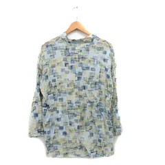 デプレ DES PRES トゥモローランド ブラウス シャツ 長袖 コットン 総柄 36 ライトブルー 水色 /KT31