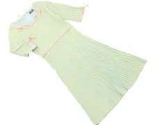 PAMEO POSE パメオポーズ リボン ストライプ ボーダー ニット ワンピース sizeS/緑x水色xピンク ■◇ レディース