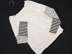 URBAN RESEARCH DOORS アーバンリサーチドアーズ ボーダー 切替 カットソー sizeONE/白 ■◇ レディース