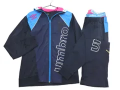 umbro アンブロ フットサル サッカー トレーニングウェア カラーゴム フード付き ジャージ上下 セットアップ 紺 ■◇ メンズ