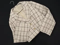 MAJESTIC LEGON マジェスティックレゴン チェック ショート丈 テーラード ジャケット sizeM/アイボリー ■◇ レディースのサムネイル