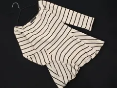 INGNI イング スクエアネック ボーダー ペプラム カットソー sizeM/アイボリー ■◇ レディース