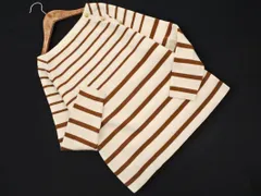 NATURAL BEAUTY BASIC ナチュラルビューティーベーシック ボーダー ニット セーター sizeM/オフホワイトｘ茶 ■◇ レディース