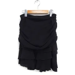 ダブルスタンダードクロージング ダブスタ DOUBLE STANDARD CLOTHING ティアード スカート ミニ サイドギャザー 無地 ブラック 黒 /FT5のサムネイル