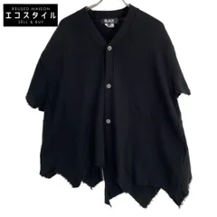 BLACKCOMMEdesGARCONS ブラックコムデギャルソン 1K-N003 22年製 ﾌﾞﾗｯｸ ｱｼﾝﾒﾄﾘｰ 半袖ｶｰﾃﾞｨｶﾞﾝ XL