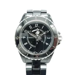 シャネル CHANEL J12 ラパウザ マドモアゼル 時計 自動巻き 丸 サークル 黒文字盤 アナログ ユニセックス おしゃれ ブラック シルバー セラミック H7609 メンズ 【中古 A品】 当店通常価格1189800円のサムネイル