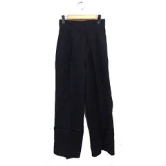 ミラオーウェン Mila Owen リネン タック ワイド パンツ 無地 0 ブラック 黒 /FT20