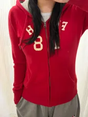 必須アイテム タイトフィット アバクロンビー フードジップアップ S