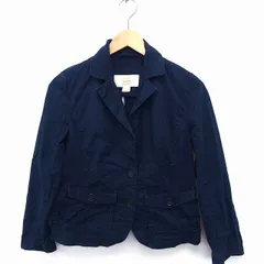 ジェイクルー J.CREW テーラード ジャケット アウター 無地 コットン 綿 S ネイビー 紺 /FT23のサムネイル