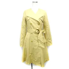 プロポーション ボディドレッシング PROPORTION BODY DRESSING スプリング トレンチ コート アウター ロング リボン ダブル コットン混 1 イエロー 黄 /NT5のサムネイル