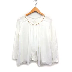 セポ CEPO シフォン カットソー Tシャツ 長袖 Vネック ブレード 無地 M オフホワイト 白 /FT19