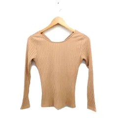 N.Natural Beauty Basic N.ナチュラルビューティーベーシック リブ カットソー Tシャツ 長袖 ボートネック 無地 M ベージュ /FT45のサムネイル