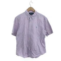 RALPH LAUREN ラルフローレン 半袖BDシャツ サイズ:XL ストライプ/ポニー刺繍    パープル メンズ / 243001005181