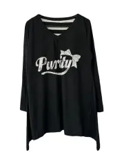 L JPN 森ガール レタリング オーバーサイズ 長袖Tシャツ