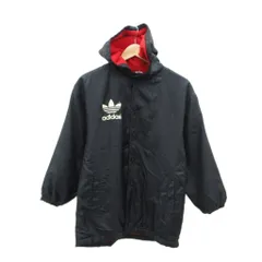 アディダスオリジナルス adidas originals スポーツウェア ベンチコート 黒 ブラック バックロゴプリント 裏起毛 フード付き ロング丈 /YS4 ■ECD001 男の子