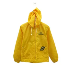 アディダスオリジナルス adidas originals ヴィンテージ ナイロンジャケット ADS-100 黄色 イエロー ステンカラー フード付き 2way ジップアップ ミドル丈 /YS5 ■ECD001