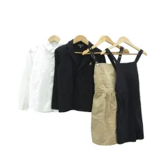 アニエスベーアンファン Agnes b. ENFANT シャツ ブラウス テーラードジャケット ジャンパースカート オーバーオール サロペット 4点セット 10ans 白 黒 ベージュ /YS29 ■ECD001 女の子