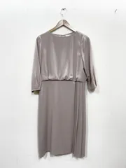 TOKYO SOIR 東京ソワール 長袖 セレモニー ワンピース size11(M)/ベージュ  ■■◎レディース