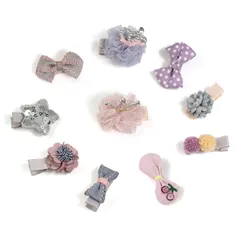 【人気商品】ヘアクリップ 赤ちゃん ベビー ヘアピン ヘアアクセサリー キッズ かわいい セット 子供 前髪クリップ かみどめ おしゃれ お誕生日 プレゼント (ムラサキ)