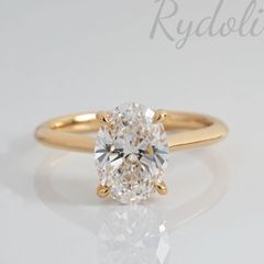3.1ct D-VVS2 地金K18YGラボグロウンダイヤモンドリング オーバル 