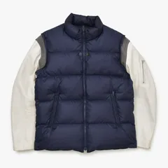 UNDERCOVER アンダーカバー アーカイブ レザースリーブ ダウンジャケット ネイビー ホワイト サイズ3 美品 中古 4b010648のサムネイル
