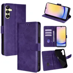 Samsung GalaxyA25 5G/Samsung GalaxyA55/Samsung GalaxyS25Ultra 手帳型スマホケース おしゃれ｜マグネット式｜カード収納・現金OK｜多機種対応 【パープル PDK】