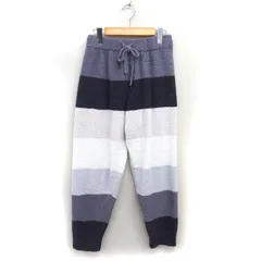 ジェラートピケ gelato pique ルームウェア テーパード パンツ ボーダー もこもこ ドローストリング リブ ONE 紺 ネイビー /NT14