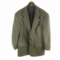 バーバリーズ Burberrys USA製 90s テーラードジャケット 千鳥格子柄 総裏 2B カーキ グリーン ブラウン ウール ヴィンテージ オールド