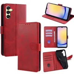 Samsung GalaxyA25 5G/GalaxyA55/GalaxyS25Ultra/GalaxyS26/GalaxyS26Ultra 手帳型スマホケース おしゃれ｜マグネット式｜カード収納・現金OK｜多機種対応 【レッド PDK】
