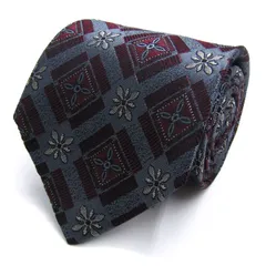 ランバン ネクタイ ブランド 総柄 小紋柄 シルク イタリア製 PO メンズ グレー LANVIN 【中古】