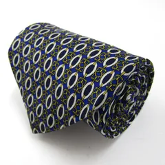 ランセル ネクタイ ブランド 総柄 チェーン柄 シルク フランス製 ハンドメイド PO メンズ ブルー LANCEL 【中古】