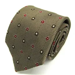 ポールスミス ネクタイ ブランド 総柄 小紋柄 シルク PO メンズ カーキ Paul Smith 【中古】