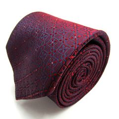 バルマン ネクタイ ブランド 総柄 シルク PO メンズ エンジ BALMAIN 【中古】