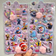 最新作 ズートピア2 肉球 ぷにぷに 立体シール 2枚セット A