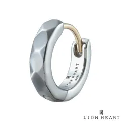 ライオンハート カッティング フープピアス シルバー925 ライトブラック×シルバー 黒 片耳用 1点売り メンズ ブランド