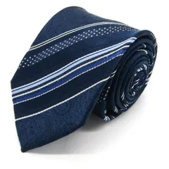 オリヒカ ブランド ネクタイ シルク ストライプ柄 ドット柄 PO メンズ ネイビー ORIHICA 【中古】