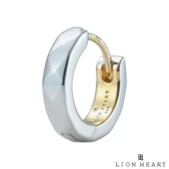 ライオンハート カッティング フープピアス シルバー925 シルバー×ゴールド 片耳用 1点売り メンズ ブランド