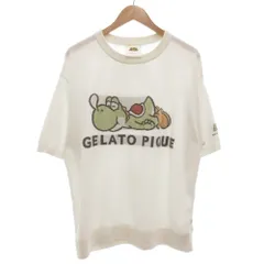 ジェラートピケオム GELATO PIQUE HOMME × スーパーマリオ SUPER MARIO ヨッシープルオーバー ルームウエア Tシャツ L クルーネック 白 ホワイト /GV ■GY06
