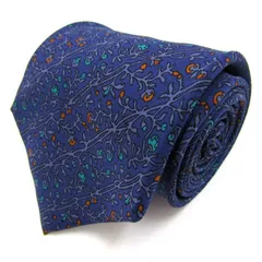 マリオヴァレンティノ ネクタイ ブランド 総柄 植物柄 シルク イタリア製 PO メンズ ネイビー MARIO VALENTINO 【中古】