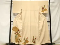 平和屋着物■訪問着　枝菊紋暈し染め　金彩　正絹　逸品　CABD3496ev